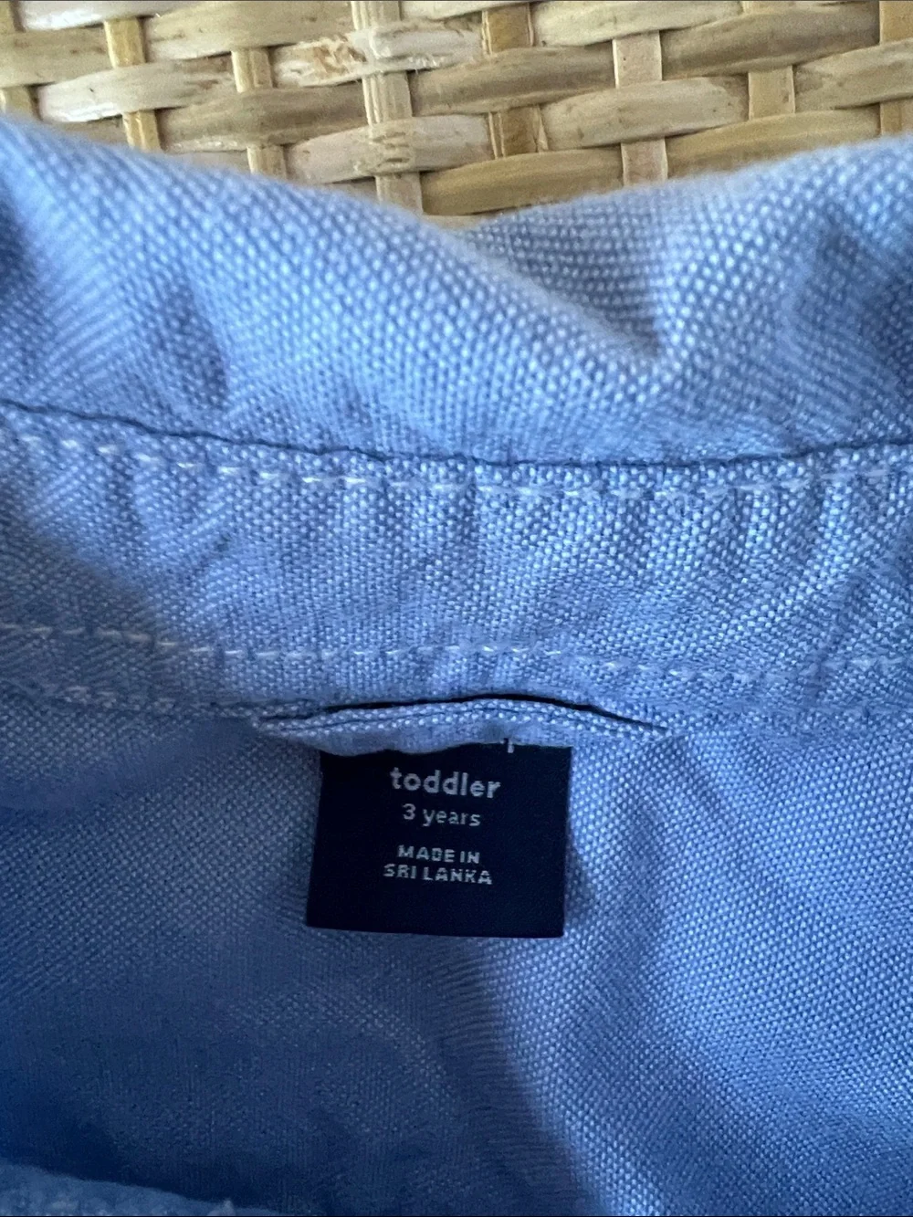Baby Gap Blue Button Down Shirt Teddy Bear Embroidered Logo pocket Boys 3